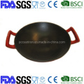 Customize Cast Iron Wok with Wooden Lid